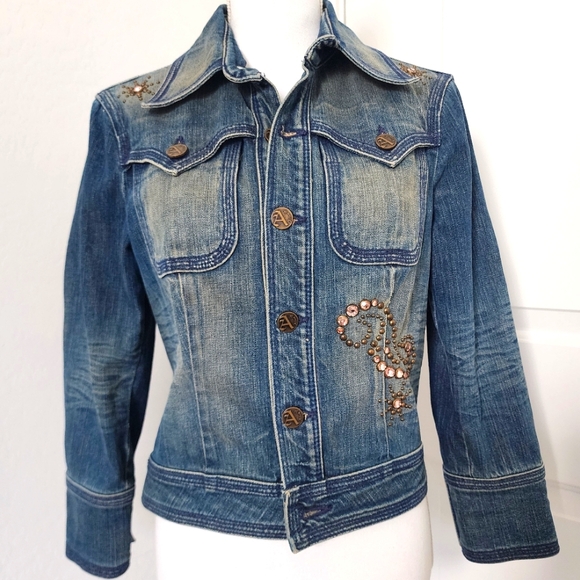 Allen B Schwartz Embellished Jean Jacket - Picture 2 of 6